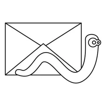 Mail virus worm icon, outline style 스톡 일러스트