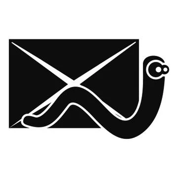 Mail virus worm icon, simple style 스톡 일러스트