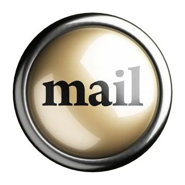 Mail word on isolated button Stock Illustration