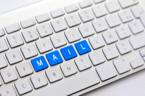 MAIL writing on white keyboard Stock Photos