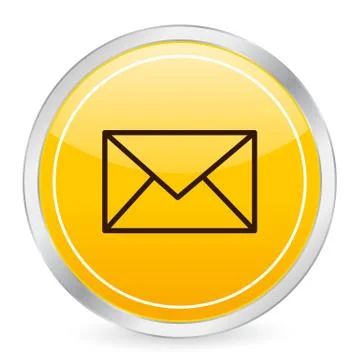 Mail yellow circle icon Stock Illustration