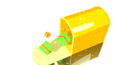 Mailbox and Gift Releaseing  Stock Footage 950833