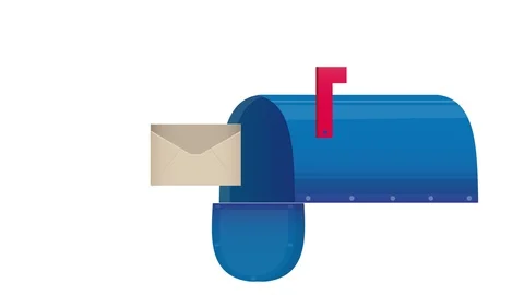 Mailbox. Animation for receiving a message. Cartoon Stock Footage 126822525
