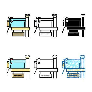 Mailbox box for mail color icon variants vector Illustration