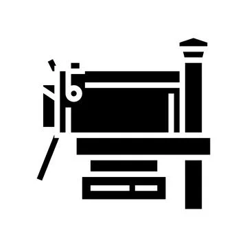 Mailbox box for mail glyph icon vector illustration Illustration