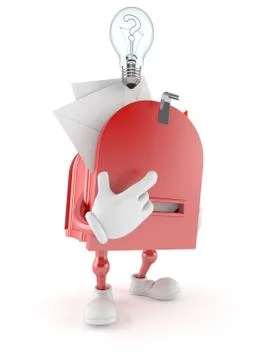 Mailbox character thinking Stock Illustration