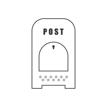 Mailbox. The concept of delivery of cargo and parcels. Linear modern style. イラスト素材
