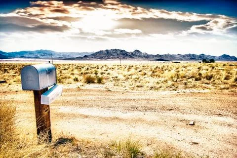 The mailbox in the desert. Stock-Fotos