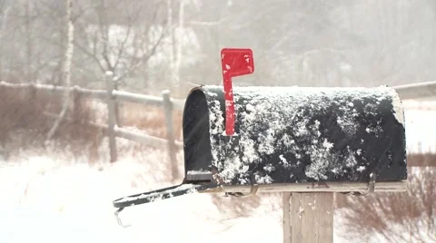 Mailbox During a Snowstorm Stock Footage 46753020