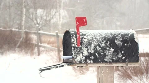 Mailbox During a Snowstorm Stock Footage 46753077