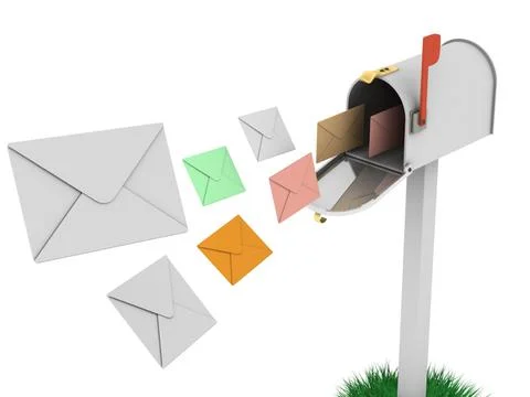 Mailbox with flying letters Stock Illustration