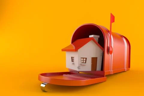 Mailbox with house Ilustración de archivo