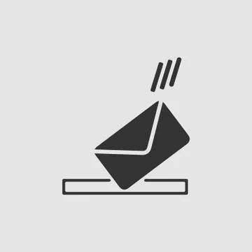Mailbox icon flat Stock Illustration