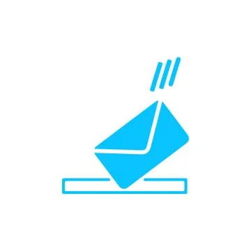 Mailbox icon flat Stock Illustration