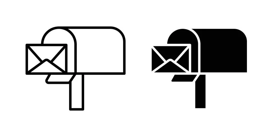 Mailbox icon Illustration set. Vector Eps10 for apps Illustrazione stock