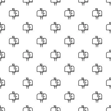 Mailbox icon pattern representing communication and delivery 스톡 일러스트