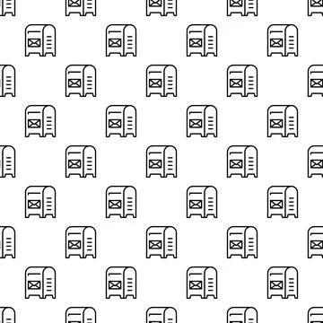 Mailbox icon pattern representing postal service communication Illustrazione stock