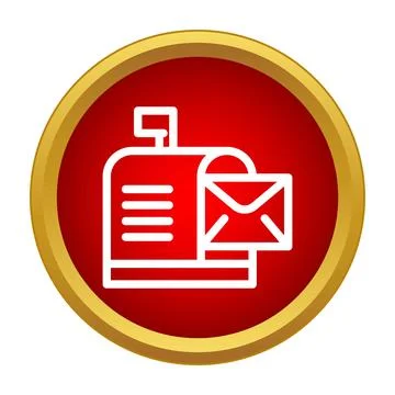 Mailbox icon receiving new message communication notification Stock Illustration