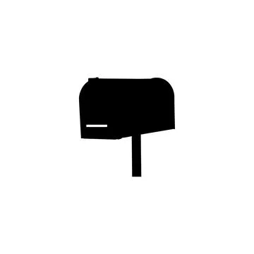 Mailbox icon. Simple style cargo company big sale poster background symbol... Stock Illustration