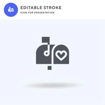 Mailbox icon vector, filled flat sign, solid pictogram isolated on white, logo Illustrazione stock