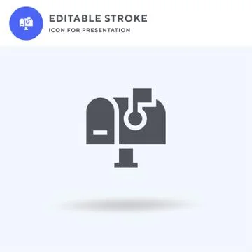 Mailbox icon vector, filled flat sign, solid pictogram isolated on white, logo Illustrazione stock