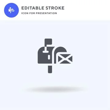 Mailbox icon vector, filled flat sign, solid pictogram isolated on white, logo 스톡 일러스트