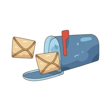 Mailbox with incoming letters Stock Illustration
