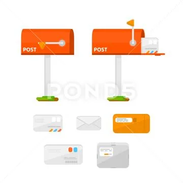 Mailbox With Letters. Mailing Concept. Vector Illustration Stock Illustration
