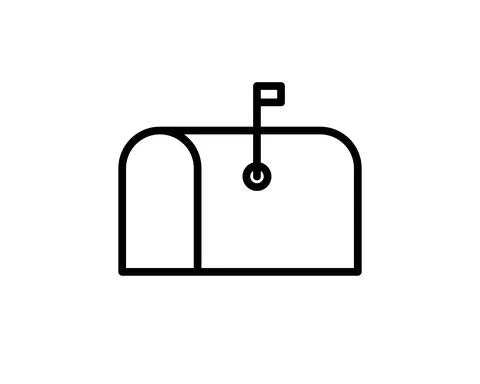 Mailbox line icon, outline vector sign, linear style pictogram isolated on wh Stock Illustration