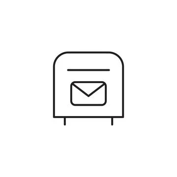 Mailbox line icon. Postbox outline icon. Isolated Stock Illustration