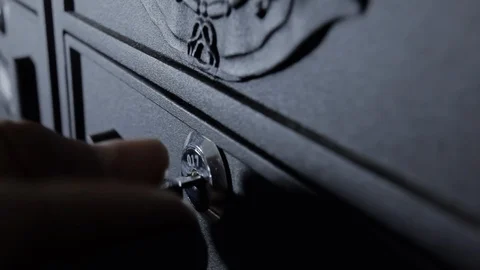 Mailbox lock key open pick letter det ang Stock Footage 112603588