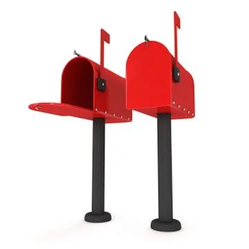 Mailbox with open door 3d Stock Illustration