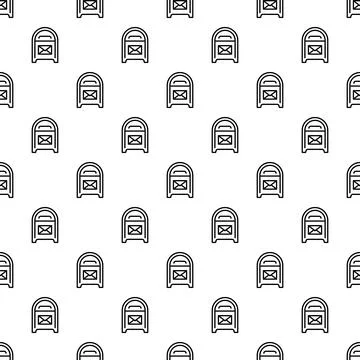 Mailbox outline seamless repeating pattern background Stock Illustration