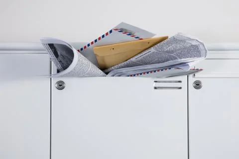 Mailbox Overloaded With Junk Mails Stock Photos