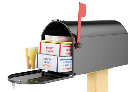Mailbox with parcels, 3D rendering イラスト素材