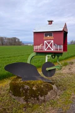 Mailbox plow, oregon. Stock Photos