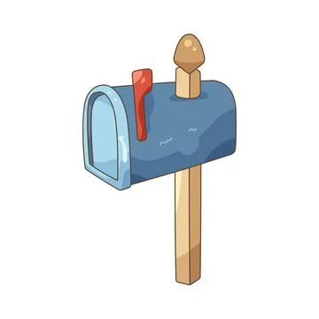 Mailbox on a post Stock Illustration