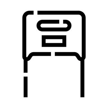 Mailbox postbox delivering communication and correspondence outline icon Stock Illustration