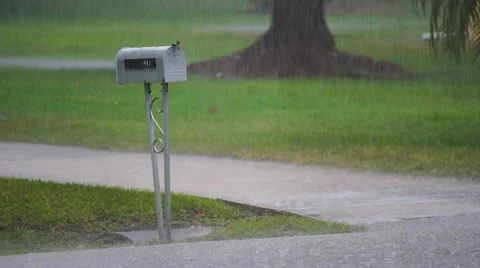 Mailbox In A Rain Storm Video stock 62957431