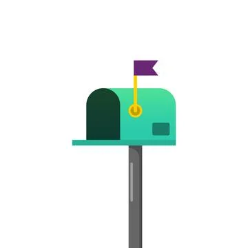 Mailbox with a raised flag Stock Illustration