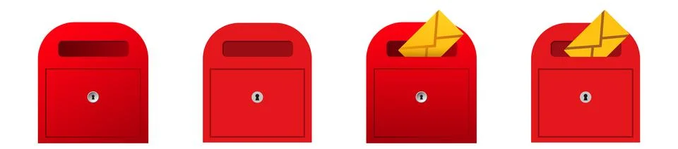 Mailbox red mail box. Shipping postal envelope Stock Illustration