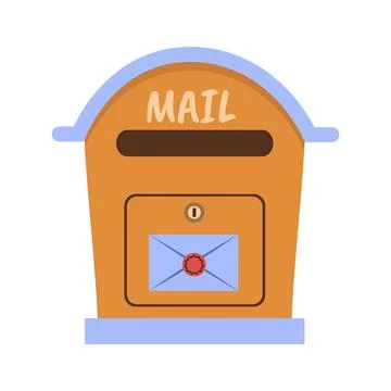 Mailbox with a rounded top. An outdoor mailbox for receiving letters. Stock Illustration