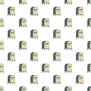 Mailbox seamless pattern for postal communication background Stock Illustration