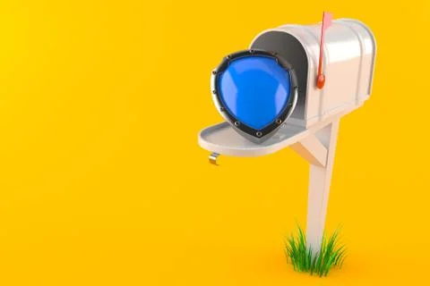 Mailbox with shield Stock Illustration