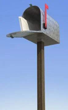 Mailbox &amp; sky Ilustração Stock