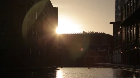 The Mailbox at Sunrise. Birmingham, UK Stock Footage 59555635