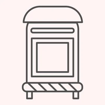 Mailbox thin line icon. Mail postage letterbox. Postal service vector design Stock Illustration