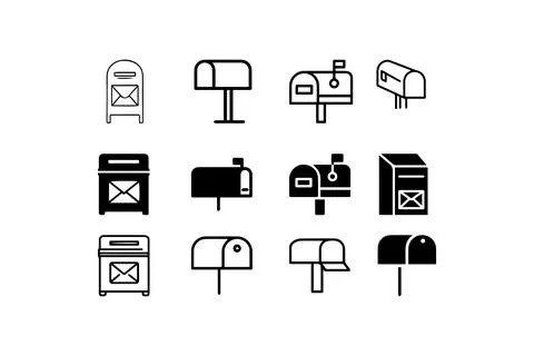 Mailbox vector icon set for postal designs. Vector illustration design. Stock Illustration