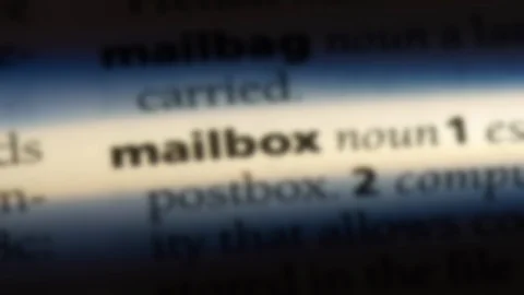 Mailbox word in a dictionary. Stock Footage 99563228