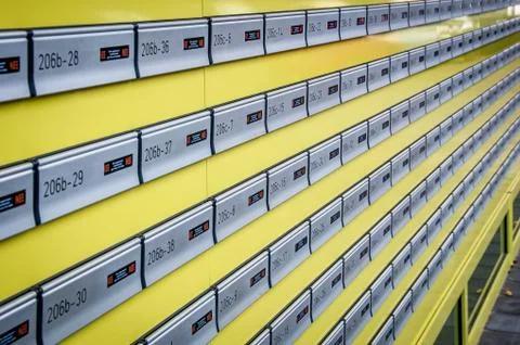 Mailboxes in a appartment building Foto stock